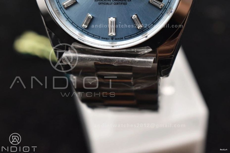720 A Dial SS Bracelet Iced 40 Weight Crystal GSF Unique On President Blue Gain DayDate 0821